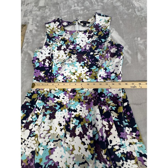 LANDS END Size 10Women's Floral Print PONTE Knit Sheath DRESS Pockets PRETTY Z22 - Picture 2 of 7